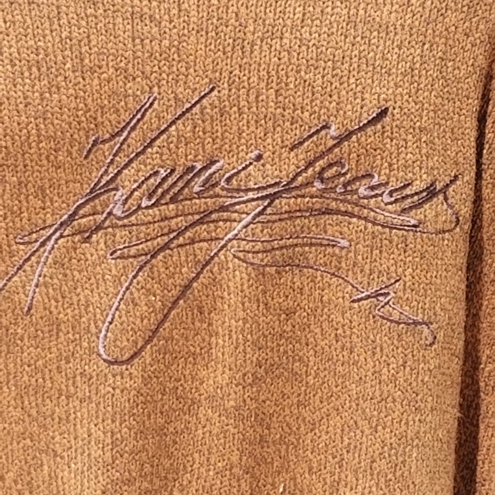 90's Kani Jeans Knit Brown Crewneck Sweater Sz XL - Picture 2 of 6